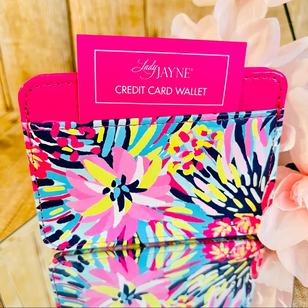 “Floral” Faux Leather Credit Card Wallet
